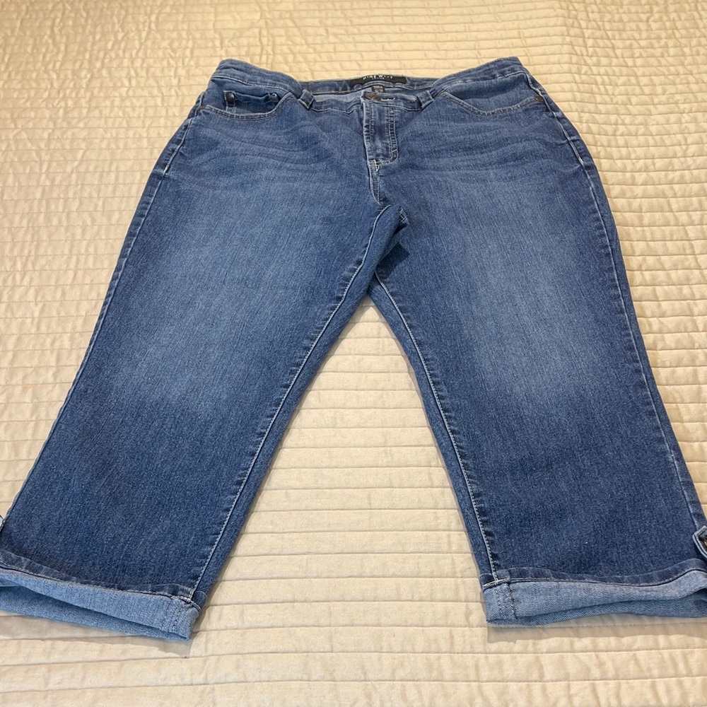 Nine West Blue CROPPED WOMENS SIZE 12/31 DENIM Jeans